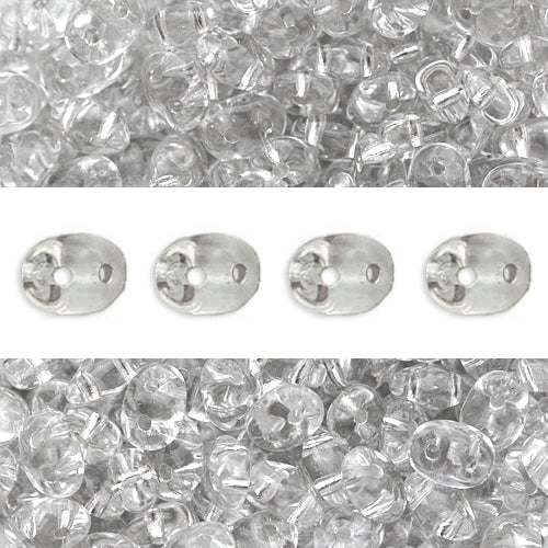 Achat Perles Super Duo 2.5x5mm silver lined crystal (10g)