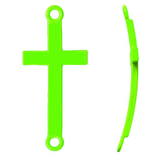 Lien croix pour bracelet vert fluo 17x37mm (1)