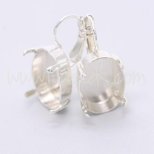 Serti boucle d'oreilles pour Swarovski 4120 18x13mm argenté (2)