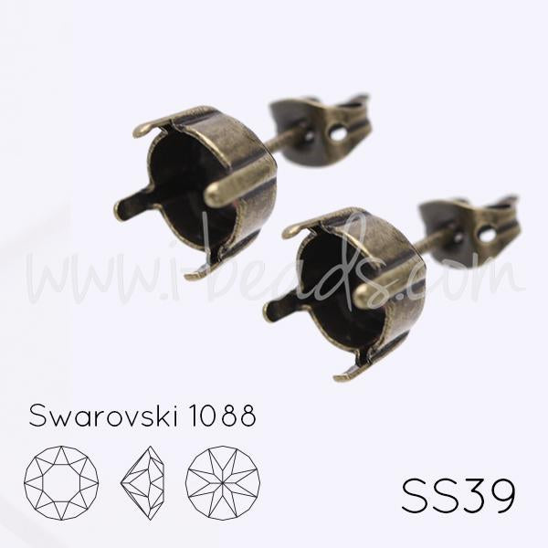 Serti boucle d'oreilles pour Swarovski 1088 SS39 laiton (2)