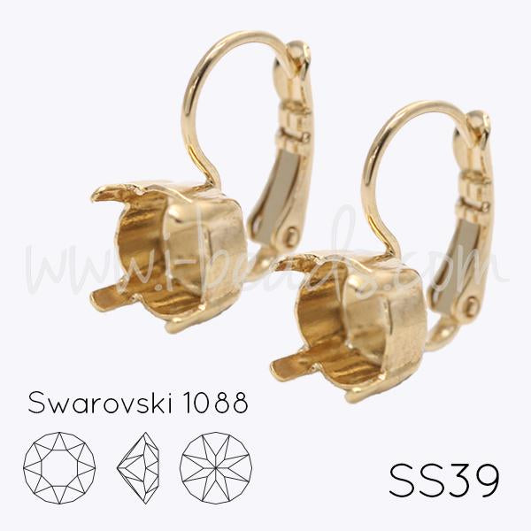 Serti dormeuses pour Swarovski 1088 SS39 doré (2)