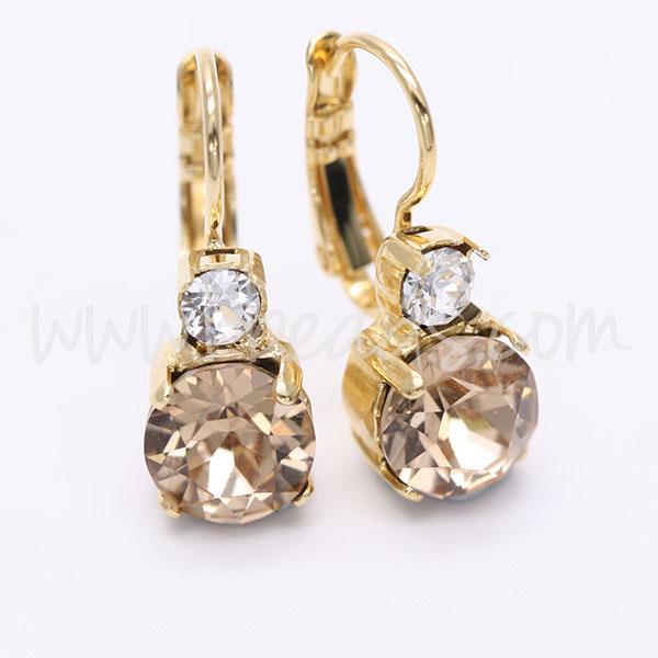 Serti boucle d'oreilles pour Swarovski 1088 SS39 et 4mm-pp31-SS19 doré (2)