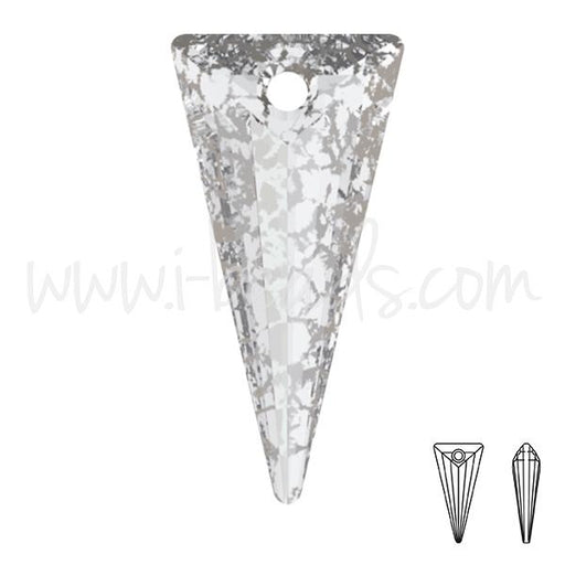 Pendentif Swarovski 6480 spike Crystal Silver patina effect 18mm (1)