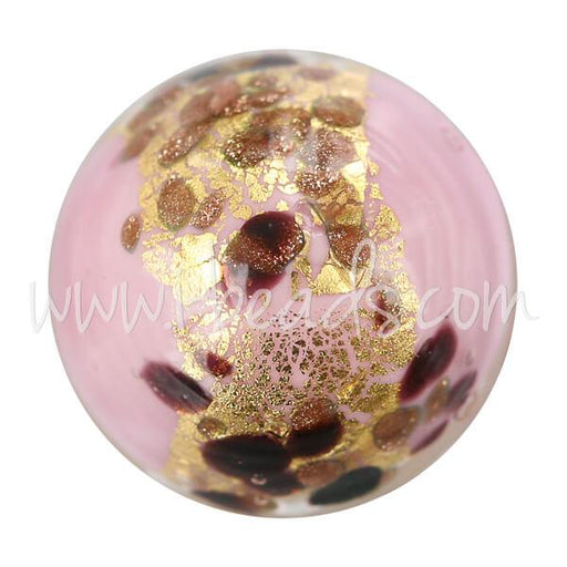 Achat Cabochon verre de Murano léopard rose 20mm (1)