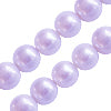 Achat Perles d&#39;eau douce rondes lavande 7mm sur fil (1)