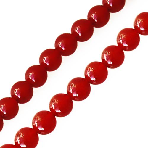 Achat Perles rondes agate rouge teintée orange 6mm sur fil (1)