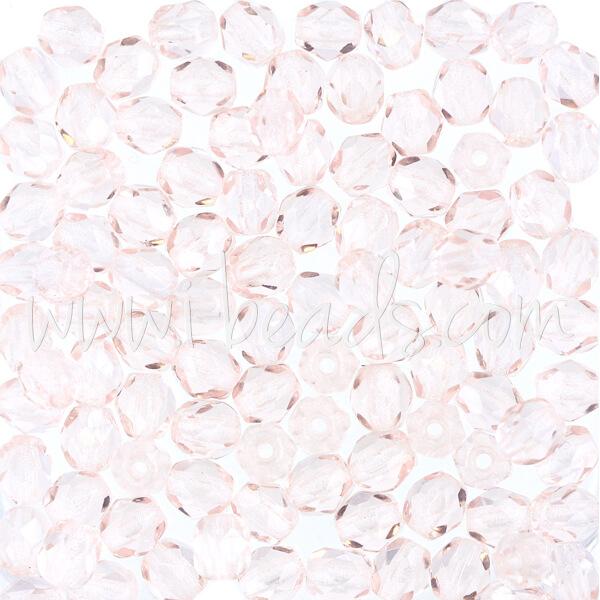 Perles facettes de bohème rosaline 4mm (100)
