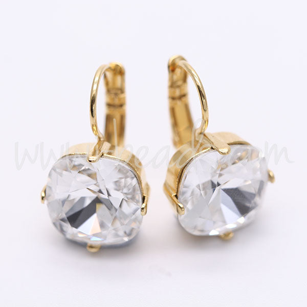 Serti boucle d'oreilles pour Swarovski 4470 12mm doré (2)