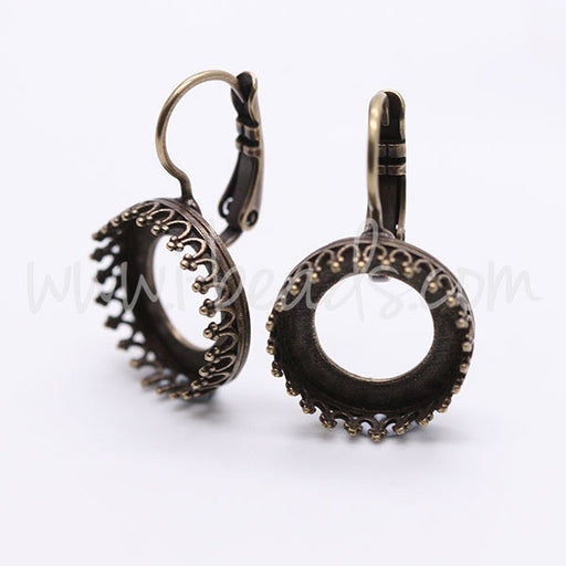 Serti boucle d'oreilles Vintage pour Swarovski 1122 14mm laiton (2)