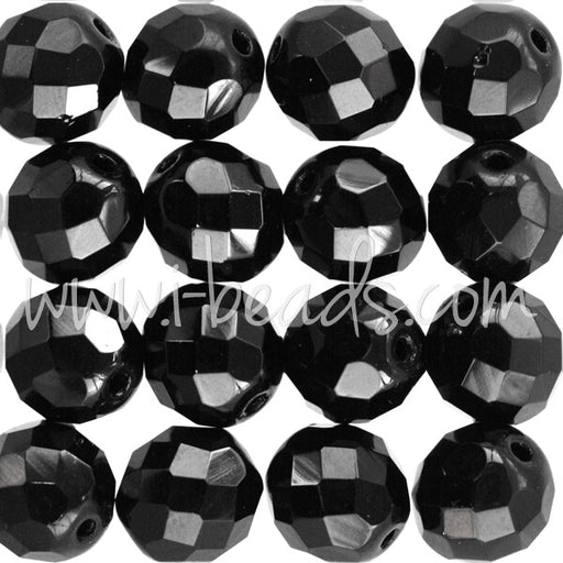 Achat Perles facettes de bohème jet 10mm (25)