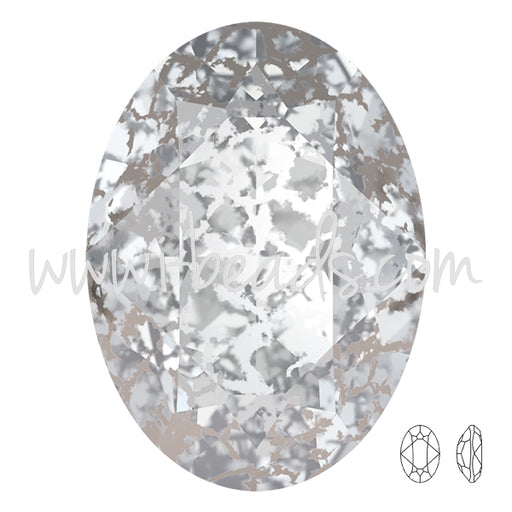 Achat Cristal Swarovski 4120 ovale crystal silver patina 18x13mm (1)
