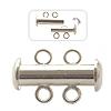 Fermoir coulissant aimanté 2 rangs métal finition plaqué argent 16.5mm (1)