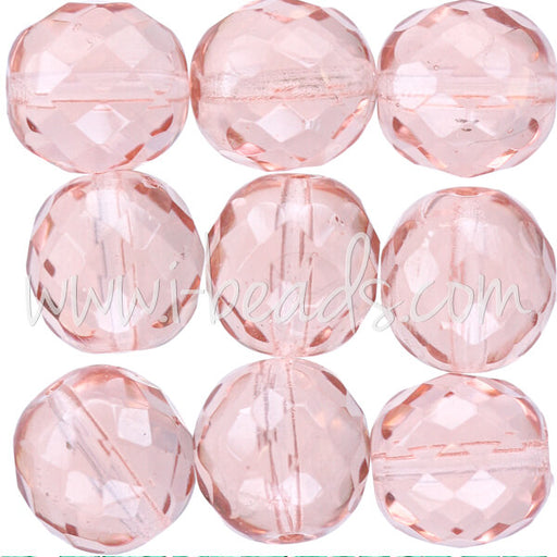 Achat Perles facettes de bohème rosaline 12mm (6)