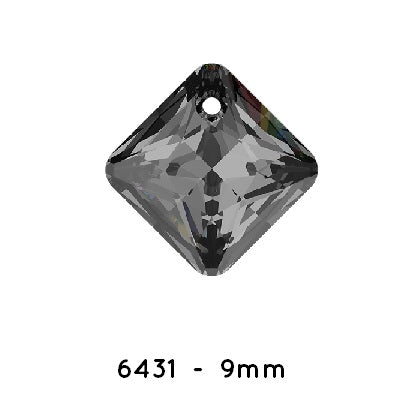 Achat Swarovski 6431 Princess Cut pendentif Crystal SilverNight 9mm (2)