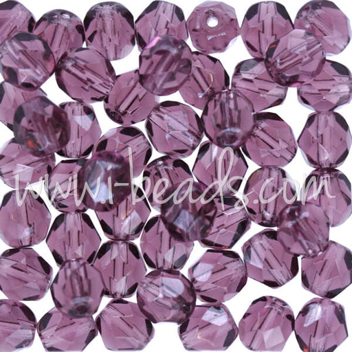 Perles facettes de bohème amethyst 6mm (50)