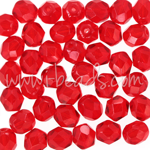 Achat Perles facettes de bohème siam ruby 6mm (50)