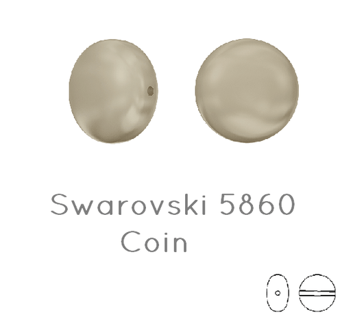 Achat 5860 Swarovski coin Platinum pearl 10mm 0.7mm (5)