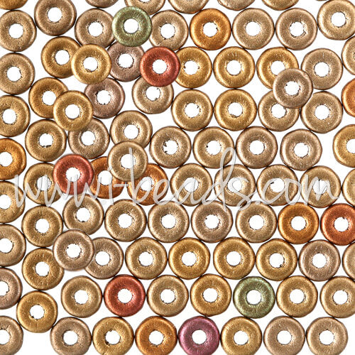 Achat O beads 1x3.8mm bronze rainbow (5g)
