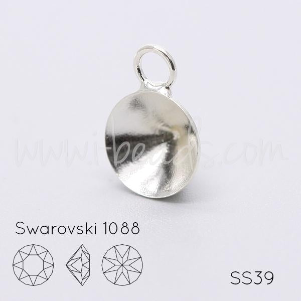 Serti pendentif pour Swarovski 1088 SS39 argenté (1)