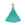 Vente au détail Pompon polyester vert d'eau et anneaux fils dorés 80mm-trou 7mm (1)