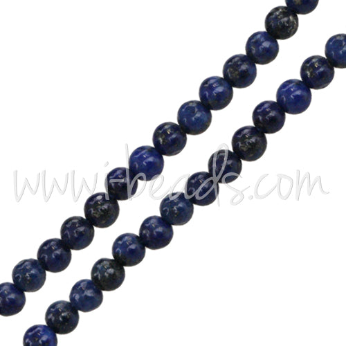 Achat Perles rondes Lapis Lazulis 4mm sur fil (1 rang)