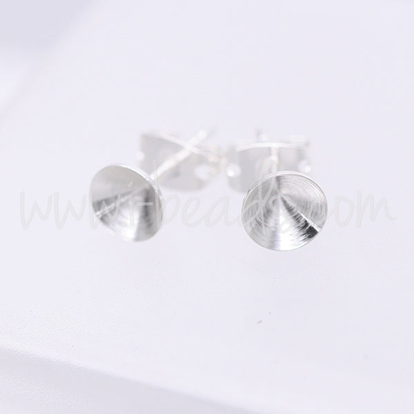 Serti boucle d'oreilles coniques pour Swarovski 1088 SS29 argenté (2)