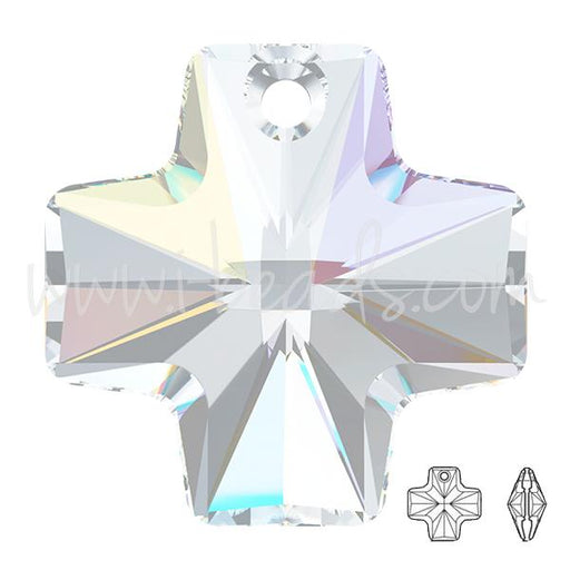 pendentif croix carrée swarovski crystal ab 20mm (1)