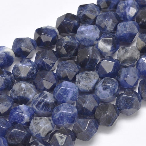 Achat Polygone, facette, SODALITE ,10x9 mm, trou: 1 mm (X3 unités)