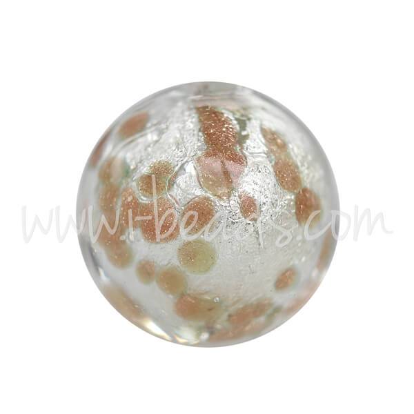 Perle de Murano ronde or et argent 10mm (1)