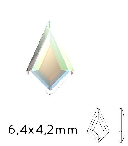 Achat 2771 Swarovski flat back KITE rhinestones crystal AB 6.4x4.2mm (10)