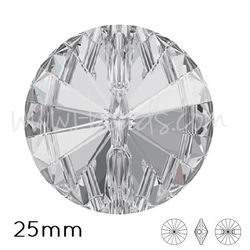 Achat Bouton Rond Cristal Tchèque Crystal 25mm (1)